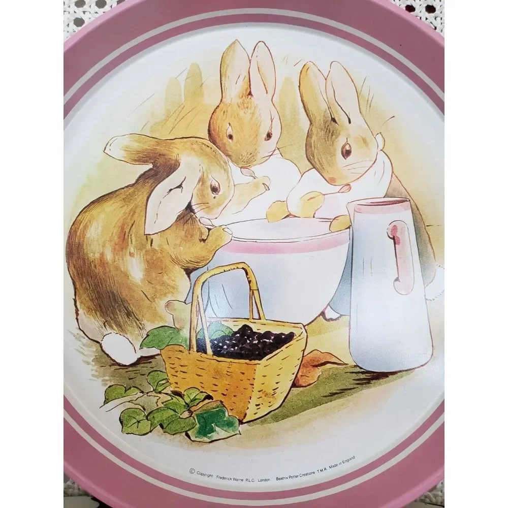 Beatrix Potter Bunnies Serving Tray Flopsy Mopsy cotton tail metal tray‎ 12